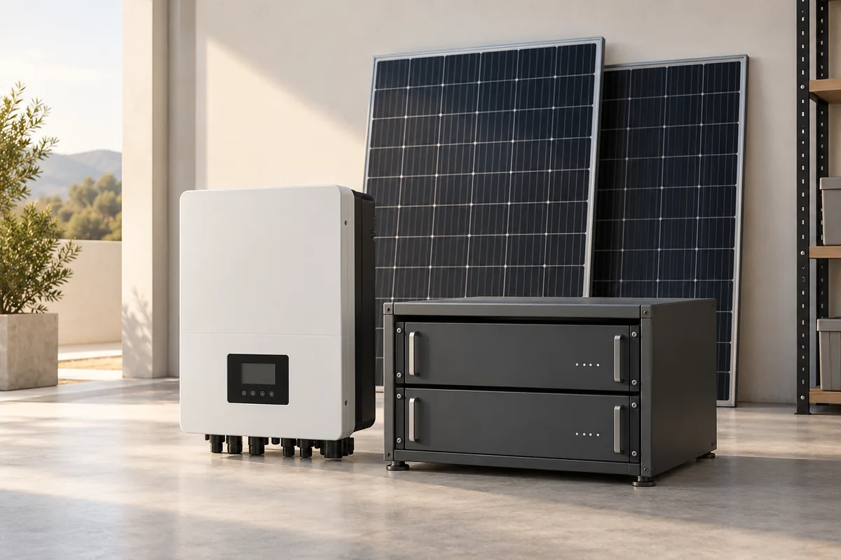 Illustrative solar power and battery storage equipment